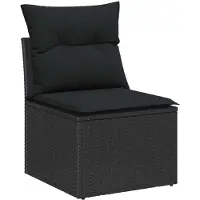 vidaXL Soffset med kudde med lagring 4 pcs Svart konstrotting