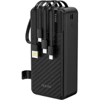 Dudao K11 Max 30000mAh Powerbank med inbyggda USB-kablar - Svart