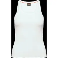 BOSS Racer-back tank top in stretch cotton