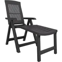 vidaXL Chaise longue antracit plast, utomhus chaise longue, utemöbler, trädgårds chaise longue, 364707