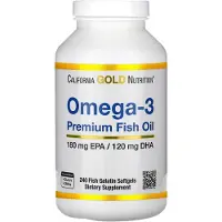 California Gold Nutrition , Omega-3, Premium Fiskolja, 240 Fiskgelatinsågkapslar