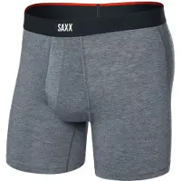 Saxx - Vandringskläder - Vibe Xtra Soft Comfort BB Fly Dark Grey Heather för Unisex - Storlek S