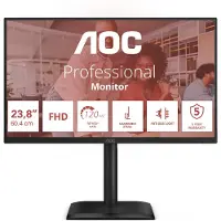 AOC 24E4U, 60,5 cm (23.8), 1920 x 1080 pixlar, Full HD, LED, 4 ms, Svart