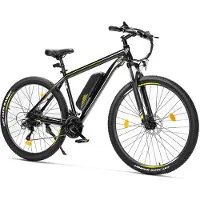 Touroll U1 26/29 MTB elcykel med 250W motor, 13Ah löstagbart litiumjonbatteri, 65 km räckvidd, CST terrängdäck, 21-växlad Shimano-växel U1 29 svart