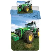 Licens Traktor sängset - 100% bomull - Junior sängset 100x140 cm - Grön traktor