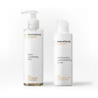 InnovaGoods Kosmetisk set - - Duo-paket för ansiktsrengöring - Rengöringsgel 200 ml - Ansiktsvatten 150 ml - Vegansk vit