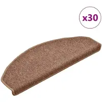 vidaXL Trappmattor 30 st 65x24x4 cm bruna halvrunda stora