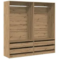 vidaXL Garderob ek 100x50x200 cm konstruerat trä