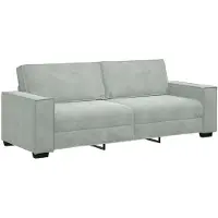 vidaXL 3-sitssoffa ljusgrå 220x78x84 cm sammet