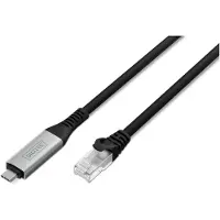 Digitus USB 3.1 Gen 1 (USB3.0), USB 3.0, USB, USB-C Adapterkabel [1x USB, USB 3.2 Gen 2 (USB 3.0) - 1x RJ45, RJ45 hane] AK-300601-100-S 10 m Folieskärmning,