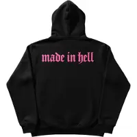 Kleidermafia Sweatshirt 'Oversize Made in Hell Hoodie - Black and Lila' svart