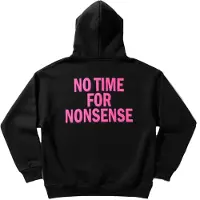 Kleidermafia Sweatshirt 'Oversize “No Time for Nonsense” Hoodie - Black' svart