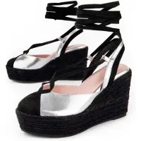 Montevita Wedge Espadrille Balenci6 Silver