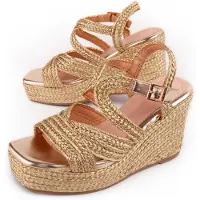 Montevita Sandalia De Cuña Para Mujer. Salia7 102976 41 gyllene