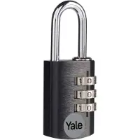 Yale Smart Living Yale YE3CB/20/121/1/BK, Konventionellt hänglås, Kombinationslås, Svart, Aluminium, Stål, U-format