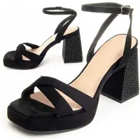 Montevita Högklackad Sandal Festsand3 Svart