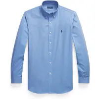 Ralph Lauren för män. 710928255003 Custom Fit skjorta i stretchpoplin blå (L), Casual, Bomull, Klassisk, Lång ärm