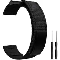 INF Klockarmband kompatibelt med Garmin Fenix 7/6/5 22 mm Nylon med kardborre, enkel justering Black