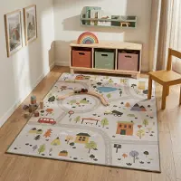 Little Olly Billeksmatta | Rocky Ride grå hos Volero | 80x150 cm | Polyester | Figurer/Karaktärer | Rektangulär | Plattvävd