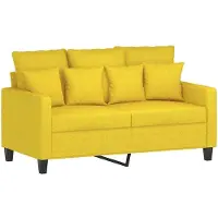 vidaXL 2-sitssoffa ljusggul 120 cm tyg