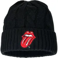 Ginza.se The Rolling Stones: Unisex Beanie Hat/Classic Tongue (Black) (Cable Knit)