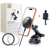 Tech-Protect V9 ArcticBoost MagSafe bilhållare/laddare 25W - svart