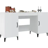 vidaXL Skrivbord vit 140x50x75 cm konstruerat trä
