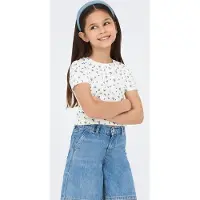 ONLY T-shirt - KogBella - Rib - Mazarine Blue/White Bakgrun - - 5-6 år (110-116) - T-shirt