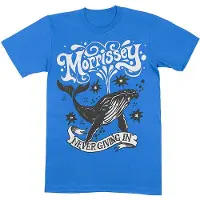 Ginza.se Morrissey: Unisex T-Shirt/Never Giving In/Whale (Blue) (X-Large)