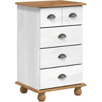 vidaXL Kista av lådor med låda ASKIM Vit 45,8 x 40 x 79 cm Massiv furu