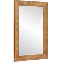 vidaXL Badrumsspegel med spegel Ljusbrun 70 x 50 x 2,5 cm