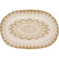 vidaXL Juterug Blommor Naturfärg 205 x 305 cm Jute