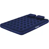 Bestway 67374 Queen Easy Inflate Flocked Airbed 203x152x22 Cm Dubbel Luftmadrass Med Inbyggd Pump