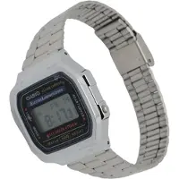 Casio A168WA unisex digital klocka med armband i rostfritt stål