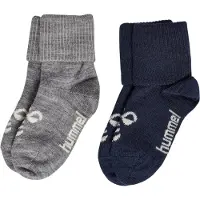 Hummel Strumpor - HmlMini - 2-pack - Ull - Dress Blues/Grey Mela - - 18/20 - Strumpor