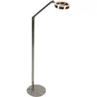 Steinhauer LED golvlampa Ringlux, dimbar, Aluminium / grå / zink, Vardagsrum / matsal, Metall, Modern, LED-golvlampa