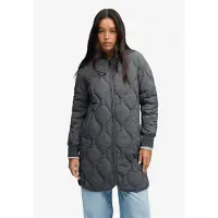 Superdry för kvinnor. W5012193A Vadderad jacka Long Onion Quilt Liner grå (XS), Casual, Återvunnen nylon