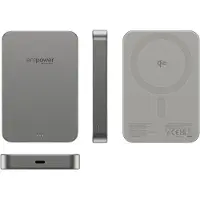 PanzerGlass empower Bank Powerbank 10000 mAh MagSafe, Qi Wireless Charging USB-C Grå Statusindikering