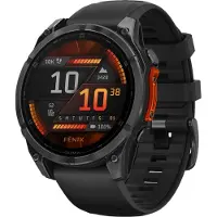 Garmin Fenix 8 - 47 mm - skiffergrå - sportklocka med band - silikon - svart - handledsstorlek: 125-208 mm - display 1.4 - 32 GB - Bluetooth, Wi-Fi, ANT+ - 80 g