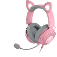Razer Kraken Kitty Edition V2 Pro trådbundet RGB-headset med utbytbara öron, rosa