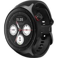 Motorola Moto Watch - Mat svart - smart klocka med band - silikon - pantone volcanic ash - display 1.4 - 4 GB - Bluetooth - 40 g