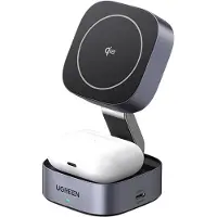 UGREEN W702 3i1 Trådlöst laddställ 20W 1,67A 1xUSB-C- Svart / Qi2-laddstation / MagSafe-ställ