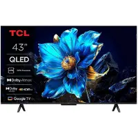 TCL 43T69C - 43 Diagonal klass (42.5 visbar) LED-bakgrundsbelyst LCD-TV - QLED - Smart TV - Google TV - 4K UHD (2160p) 3840 x 2160 - HDR - borstad metall
