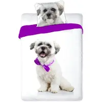 Faro Lilla söta hund påslakanset 140x200 cm - 100 % bomull