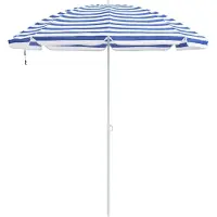 vidaXL Trädgårdsparasol 263 x 263 x 272 cm 170T polyester Blå och Vit