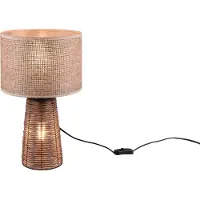 TRIO Leuchten Bordslampa Straw, Mörkt trä, Vardagsrum / matsal, Trä, Bordslampa
