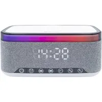Denver Klockradio med bluetooth och trådlös ladding - Grå
