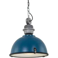 Steinhauer Hänglampa Bikkel, dimbar, Blå, Vardagsrum / matsal, Metall, Industriell design, Pendellampa