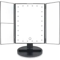RIO Makeup Mirror with 24 LEDs Dimmable 3-Way Optics 2x and 3x Magnification