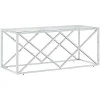 vidaXL Soffbord 110x45x45 cm rostfritt stål och glas
